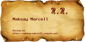 Maksay Marcell névjegykártya